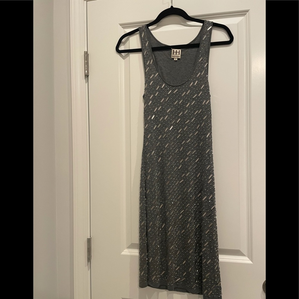 Haute Hippie XS Grey Beaded Tank dress.